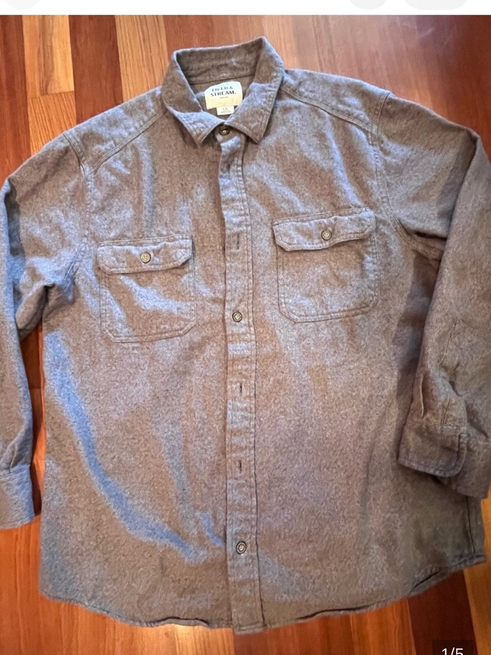 Field & Stream Men's Gray Button-Down Flannel Shirt - Picture 6 of 6